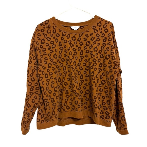Time and Tru Tops - 2/$15 Time and Tru - Brown Leopard Print Long Sleeve Sweatshirt Size Small